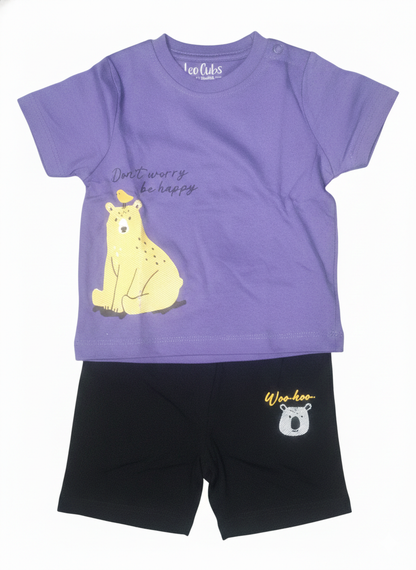 Be Happy Shorts & T-Shirt (Size:9-12 Months)