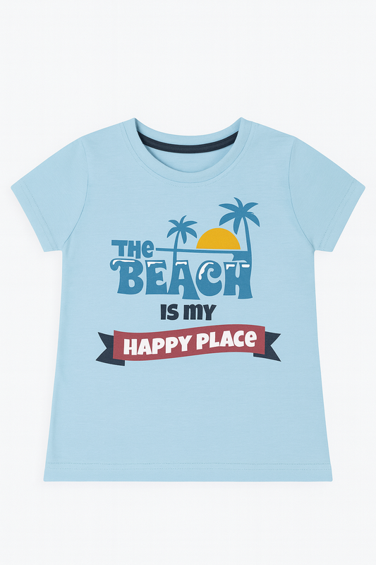 $ Boys Beach T-Shirt (Size:5-6 Years)